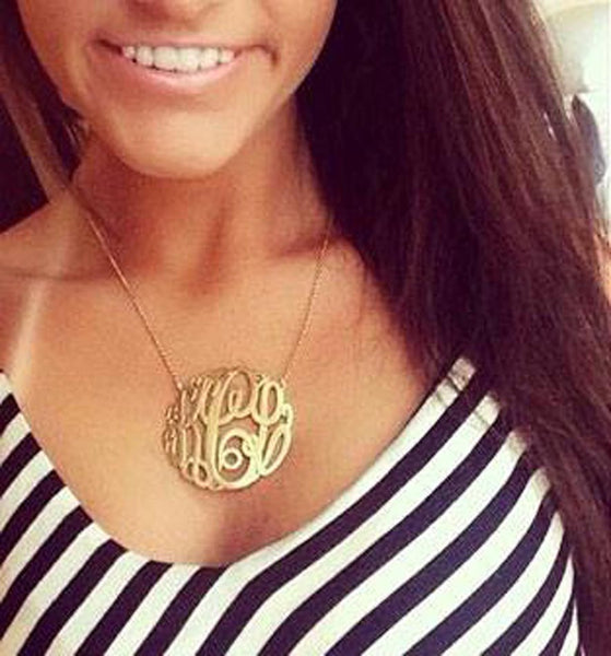 Scroll Monogram Necklace