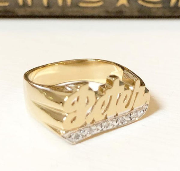 Gold Monogram Ring 14K Gold / Rush It! Ships in Approx 7 Business Days